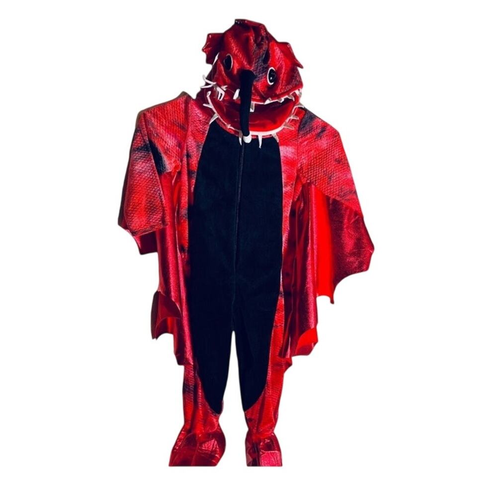 Halloween Flying Monster Lizard Costume or Red Dragan bodysuit wings & hood 4T